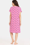 Rosaline Bloom Fest Knit Cotton Knee Length Nightdress - Aurora Pink — thumbnail 3